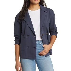 Women's Navy Double-Breasted Jacket